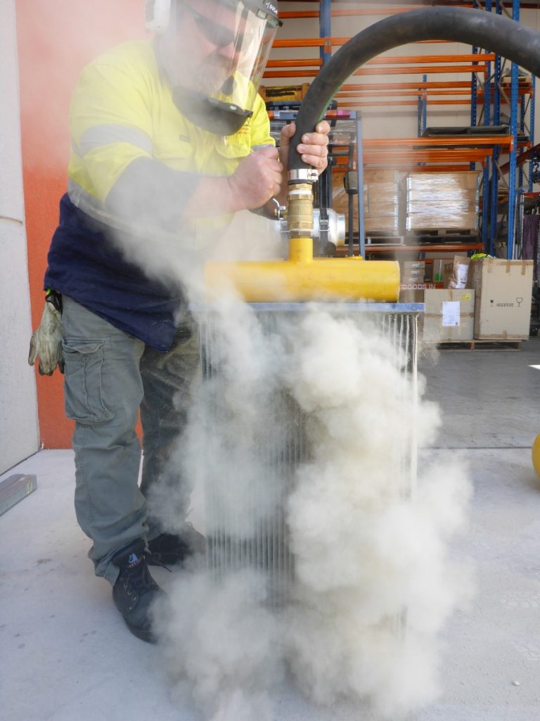 Dust Collector Cleaning in Situ in Progress